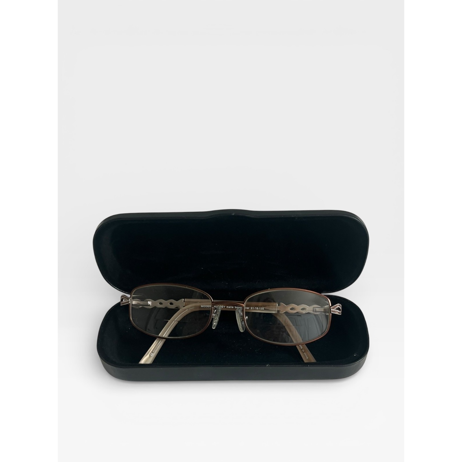 Genevie Boutique Modern Aubrey Brown Oval Eyeglasses Braided 51-18-135 Frames